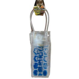 Hostess Gift /Beverage Tote /Ice Bucket To-Go /Chill Bag /Clear/Blue - NWT